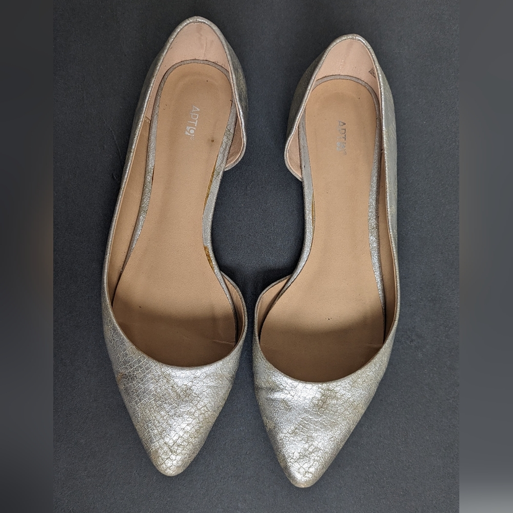 Apt 9 bambra skimmer snakeskin pewter flats size 7.5 - Picture 1 of 6